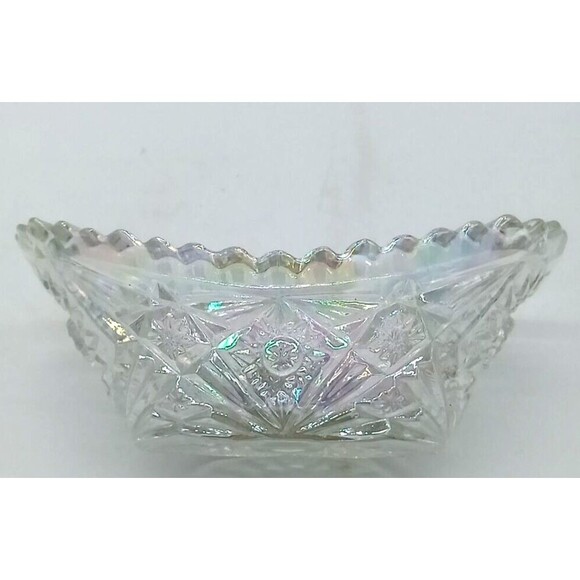 Vintage LE Smith Iridescent Carnival Glass 7" Relish Candy Nut Dish - Picture 8 of 8